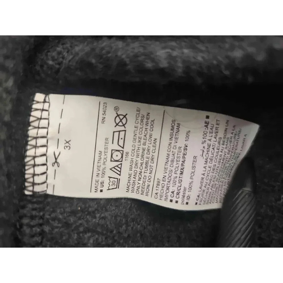 Old Navy Grey Zip-Up Fleece Jacket Full-Zip Long Sleeves 3XL - Picture 7 of 8